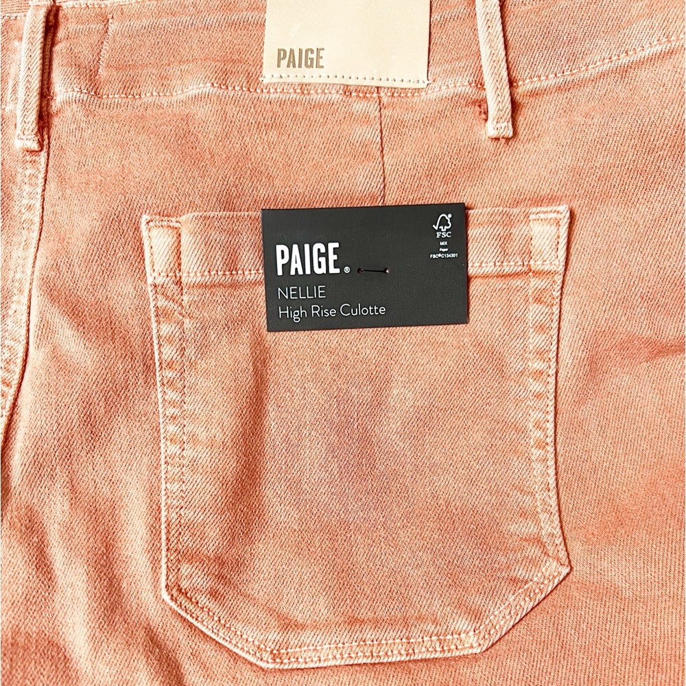 Paige Nellie High Rise Culotte Vintage Orange Poppy Size 32 - Picture 7 of 9